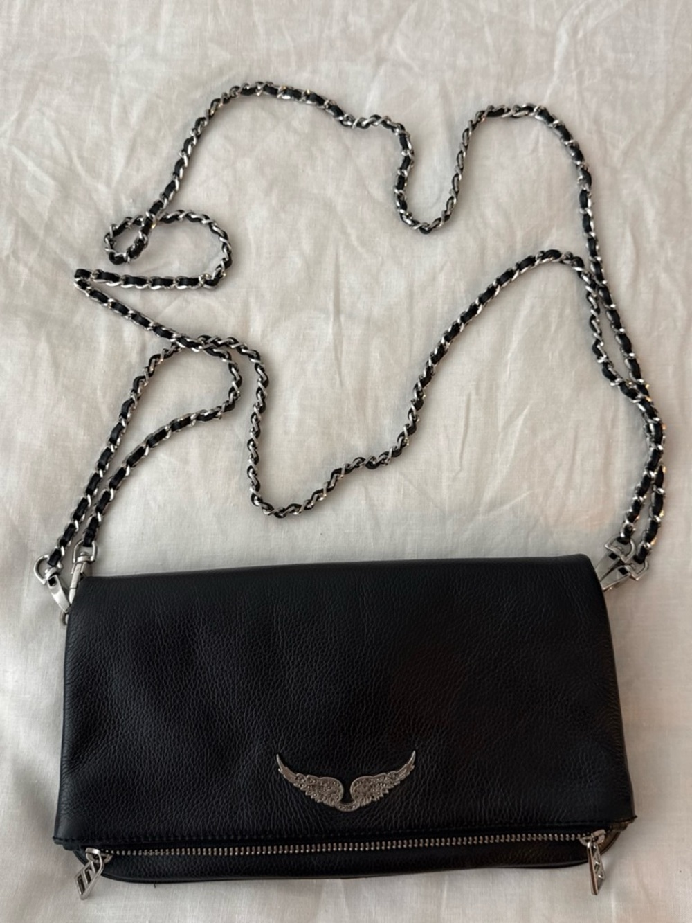 Zadig and voltaire rock Black Leather Chain Crossbody Bag